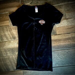 Harley Davidson 3/4 snap front black t shirt London Bridge Lake Havasu Az. L